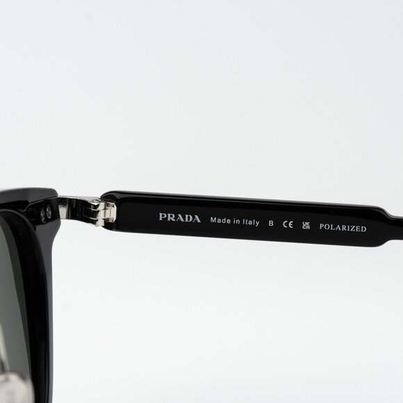 Prada Women Sunglasses Black Green Polarized Oval PR17YS 1AB03R BRAND NEW - Picture 8 of 13